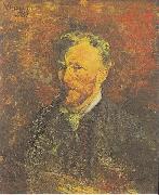 Vincent Van Gogh Self portrait with Pipe and Glass oil on canvas